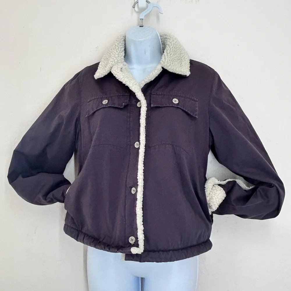Oakley Y2K Women’s Sherpa Lined Jacket Size S Plum Gray